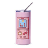 Retro Game Tumbler, Classic Gaming Gift, 80s 90s Nostalgia, Pink Tumbler, Unique Cup, Birthday Present, Gamer Tumbler - Tawshia